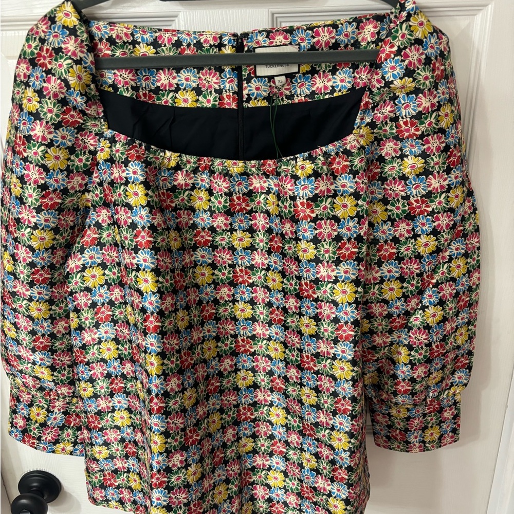 Tuckernuck Punchy Jacquard Pink Emilie Blouse